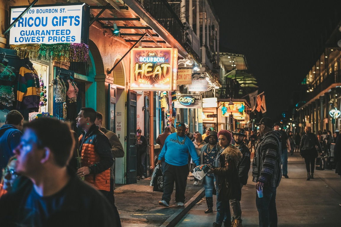 Neon night market representing NFTs